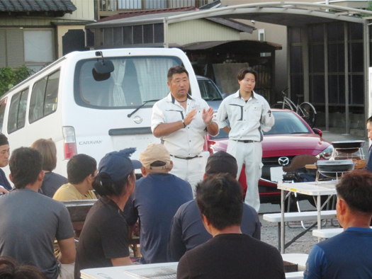 社長による防災対策指導