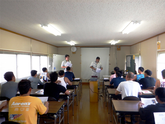 社長による防災対策指導